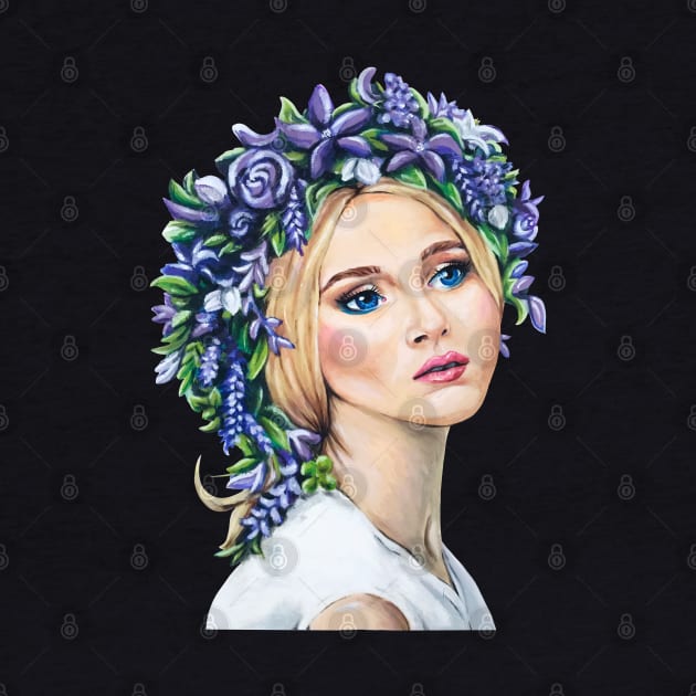 Girl with the Purple Flower Crown by Lady Lilac